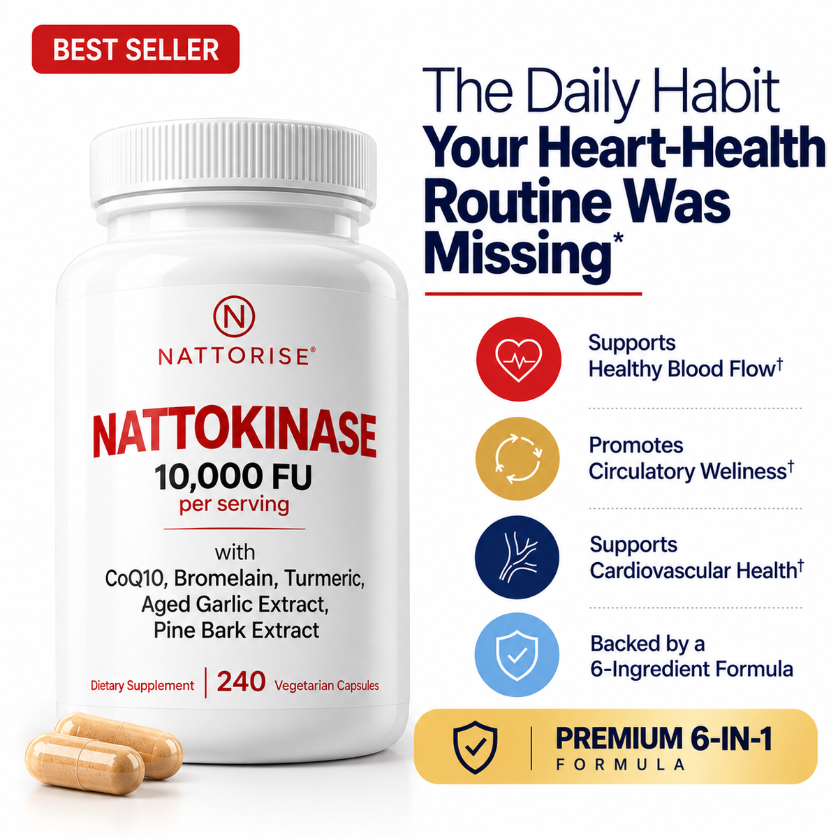 Nattokinase Circulation & Heart Support